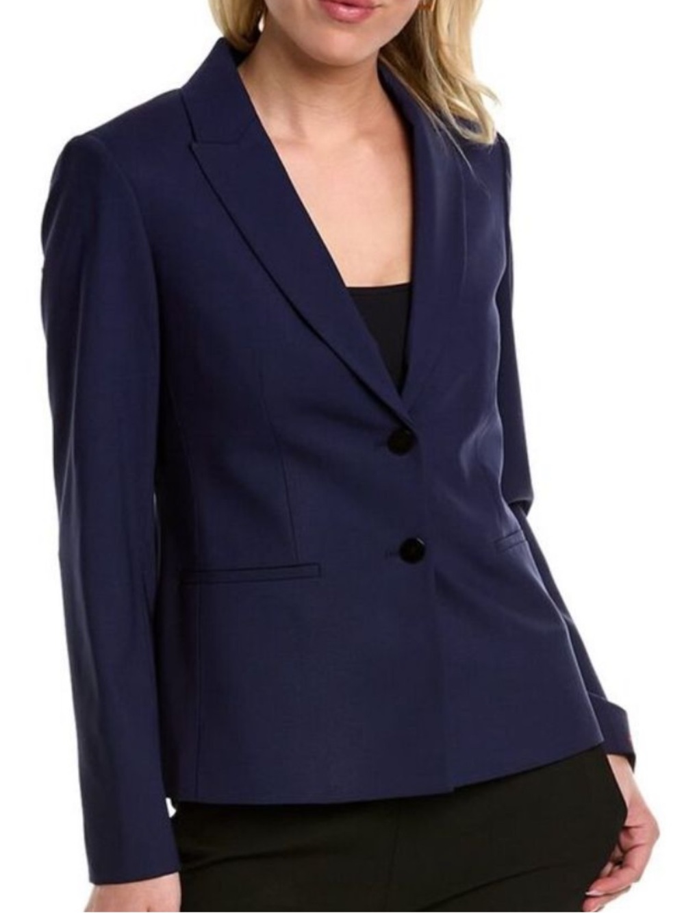 Theory Nichelle Wool Blend Blazer Navy Blue